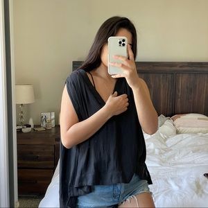 ✨Free people✨ black blouse
